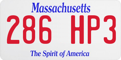 MA license plate 286HP3