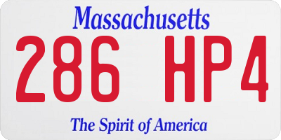 MA license plate 286HP4