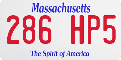 MA license plate 286HP5