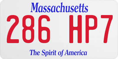 MA license plate 286HP7