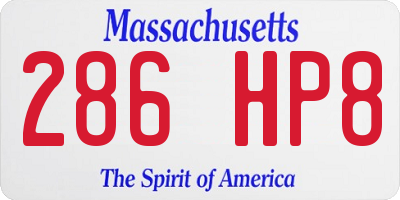 MA license plate 286HP8