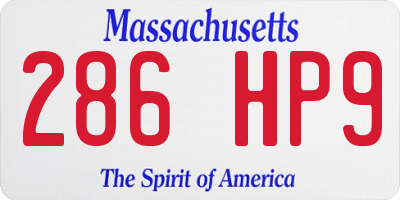 MA license plate 286HP9