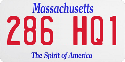 MA license plate 286HQ1