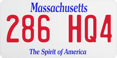 MA license plate 286HQ4