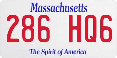 MA license plate 286HQ6