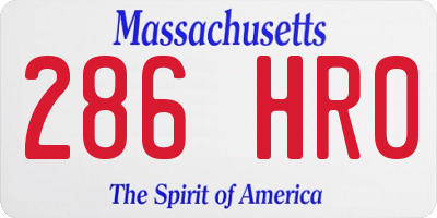 MA license plate 286HR0