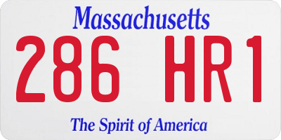 MA license plate 286HR1