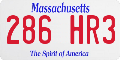 MA license plate 286HR3
