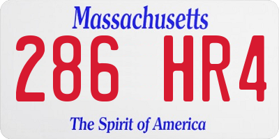 MA license plate 286HR4