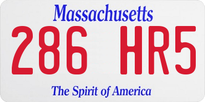 MA license plate 286HR5