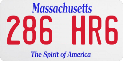 MA license plate 286HR6