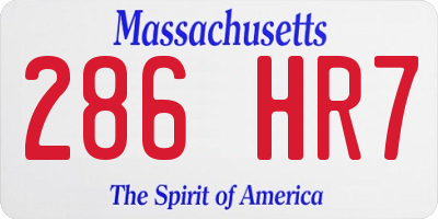 MA license plate 286HR7