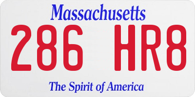 MA license plate 286HR8