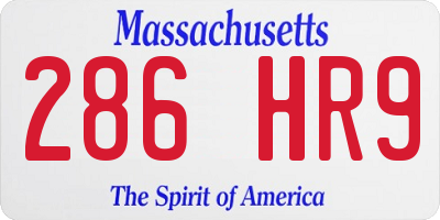 MA license plate 286HR9