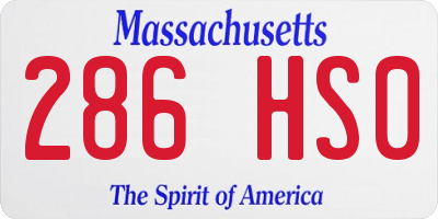 MA license plate 286HS0