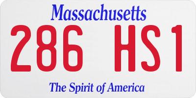 MA license plate 286HS1