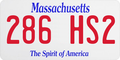 MA license plate 286HS2