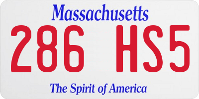 MA license plate 286HS5