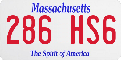 MA license plate 286HS6
