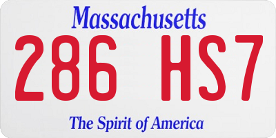 MA license plate 286HS7
