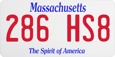 MA license plate 286HS8