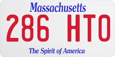 MA license plate 286HT0