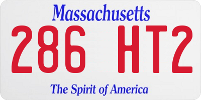 MA license plate 286HT2