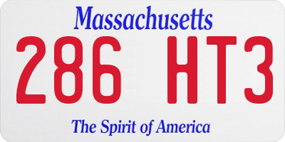 MA license plate 286HT3