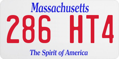 MA license plate 286HT4