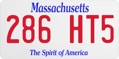 MA license plate 286HT5