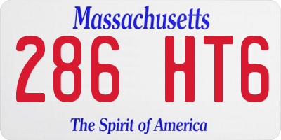 MA license plate 286HT6