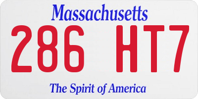 MA license plate 286HT7