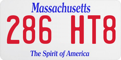 MA license plate 286HT8