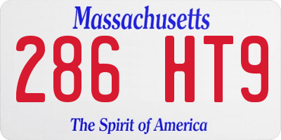MA license plate 286HT9