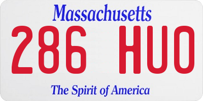 MA license plate 286HU0