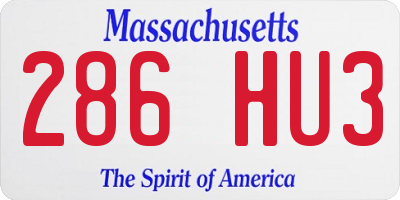 MA license plate 286HU3