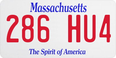 MA license plate 286HU4