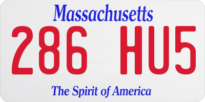 MA license plate 286HU5