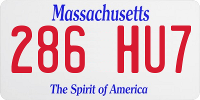 MA license plate 286HU7