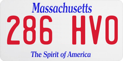 MA license plate 286HV0