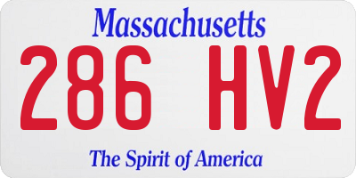 MA license plate 286HV2