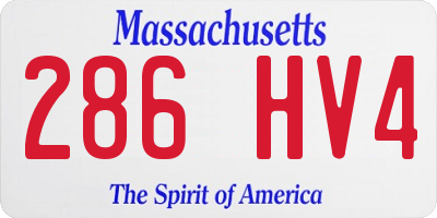 MA license plate 286HV4