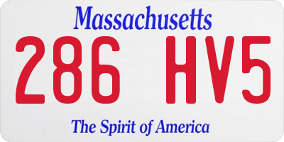 MA license plate 286HV5