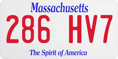 MA license plate 286HV7