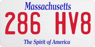 MA license plate 286HV8