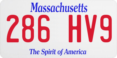 MA license plate 286HV9