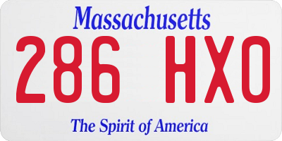 MA license plate 286HX0