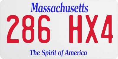 MA license plate 286HX4