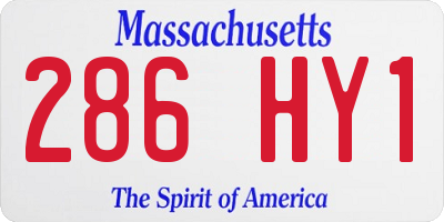 MA license plate 286HY1