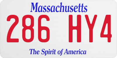 MA license plate 286HY4